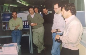 Senna in 1993 during a visit to the old Williams factory in Didcot.